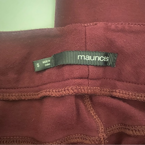 Maurices Burgundy Ponte Stretch Knit Skinny Pants Small - Picture 10 of 14